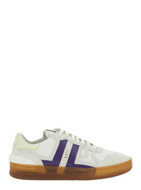 'Clay' White Sneaker With Mesh Inserts And Side Striped Detail In Leather Unisex