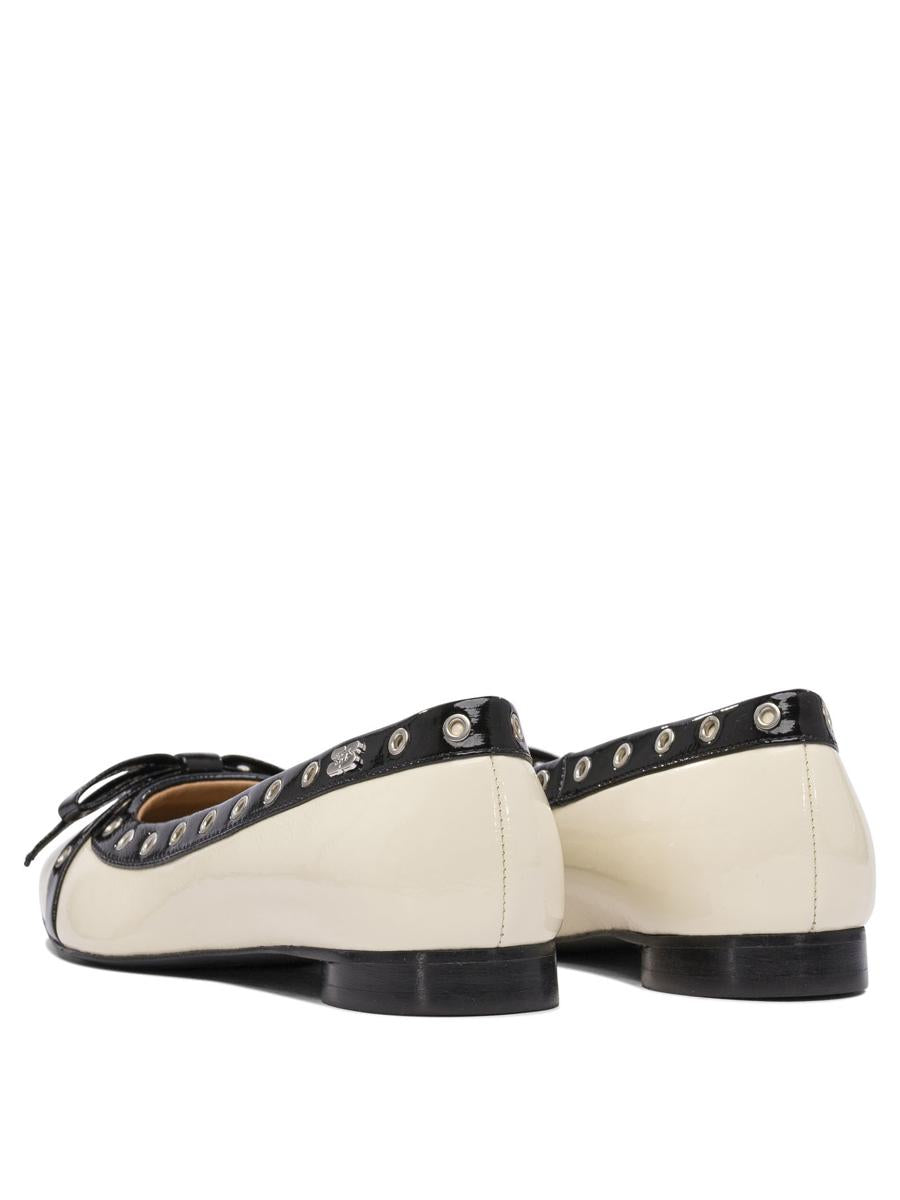 Ganni Eyelet Bow Ballet Flats