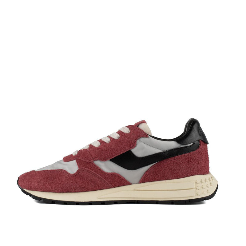 Autry Red And Black Suede And Nylon Reelwind Low Sneakers