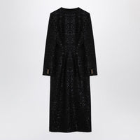 Alessandra Rich Sequin Tweed Midi Dress With Buttons