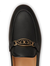 Tod'S Oval Logo Leather Loafer Shoes
