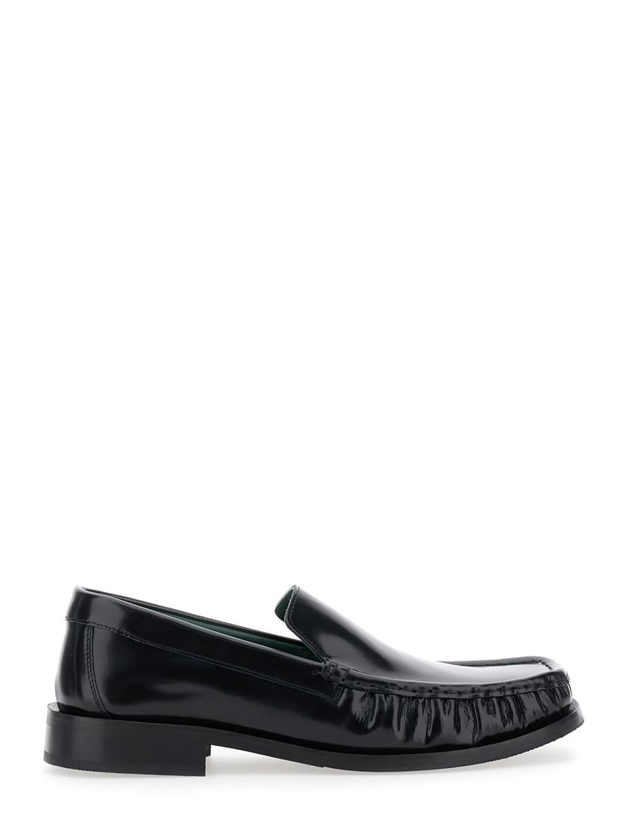 'Michel' Black Loafers With Almond Toe In Leather Man