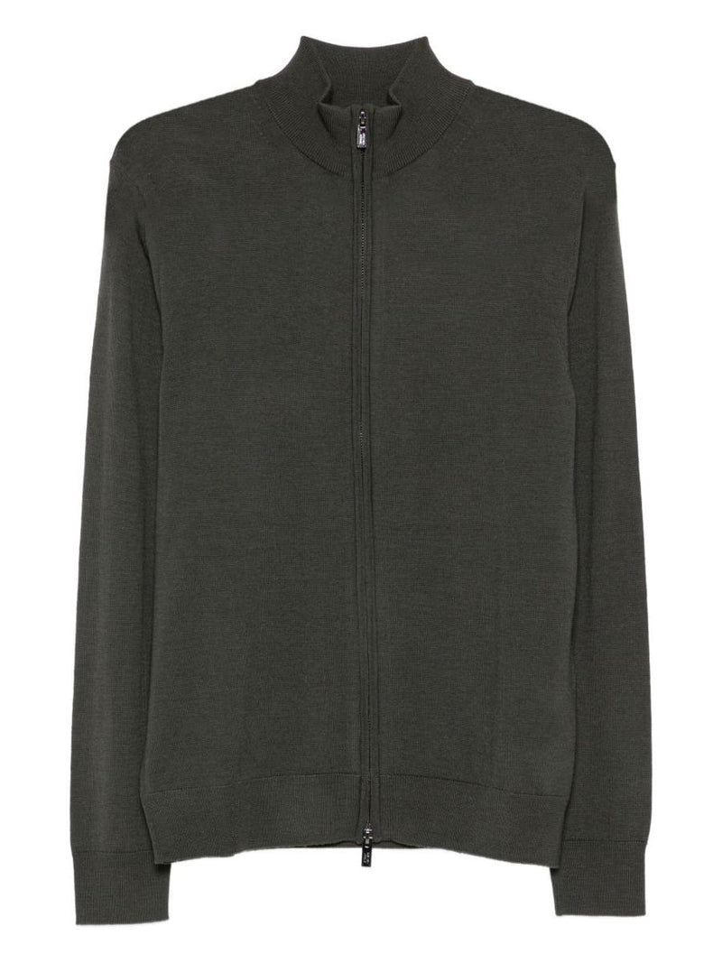 Emporio Armani Wool Zipped Cardigan