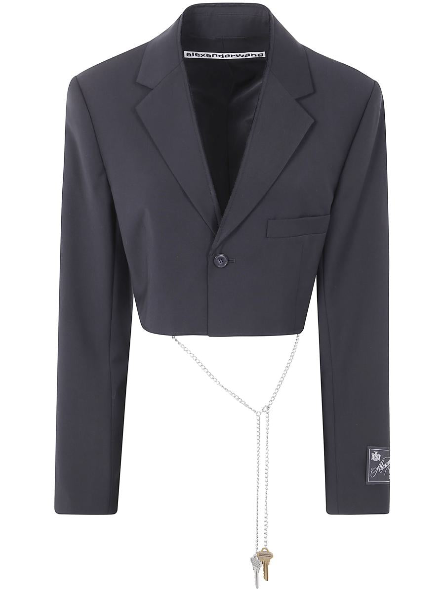 Alexander Wang Cropped Blazer With Chain Clothing
