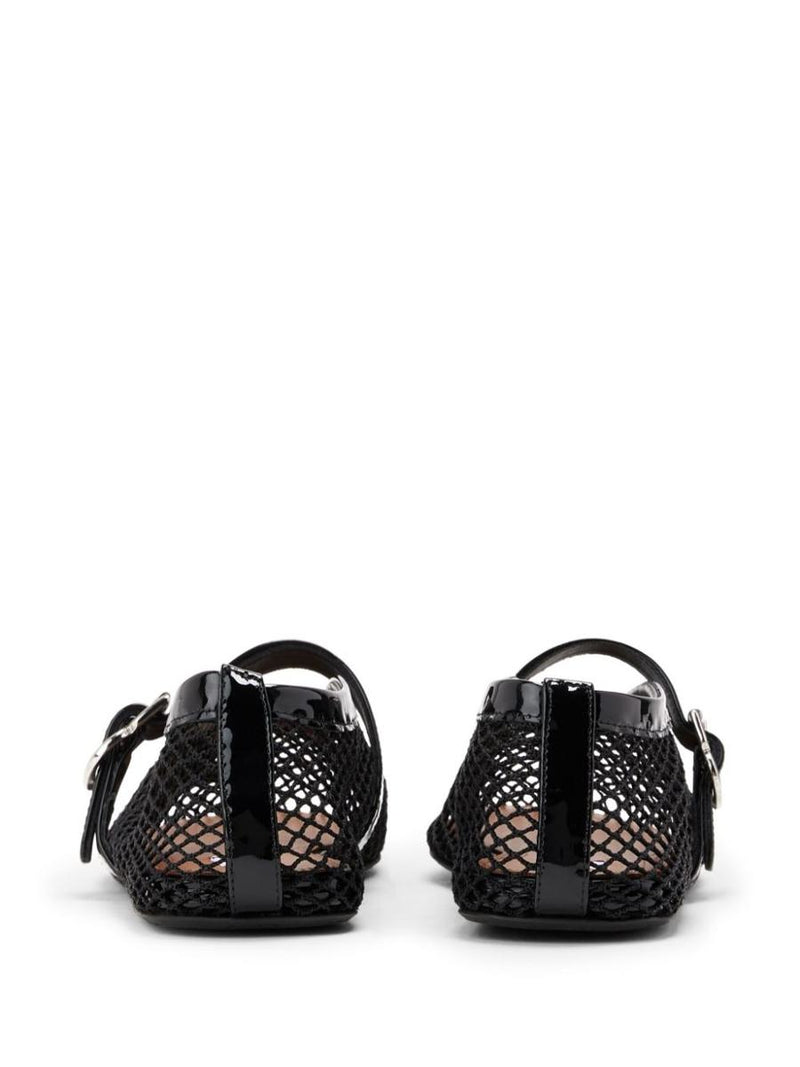 Alaïa Ballet Flats In Fishnet Shoes
