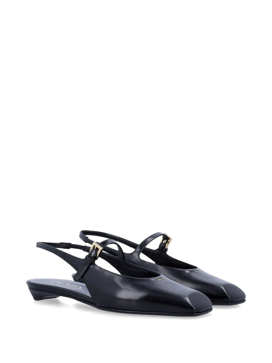 Prada Leather Slingback Ballet Flats