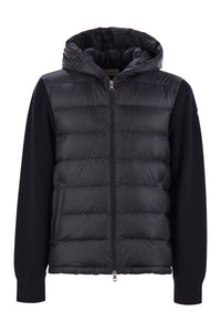 Moncler Padded Wool Sweatshirt With Hood And Zip