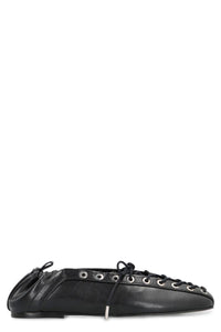 Ganni Faux Leather Ballet Flats