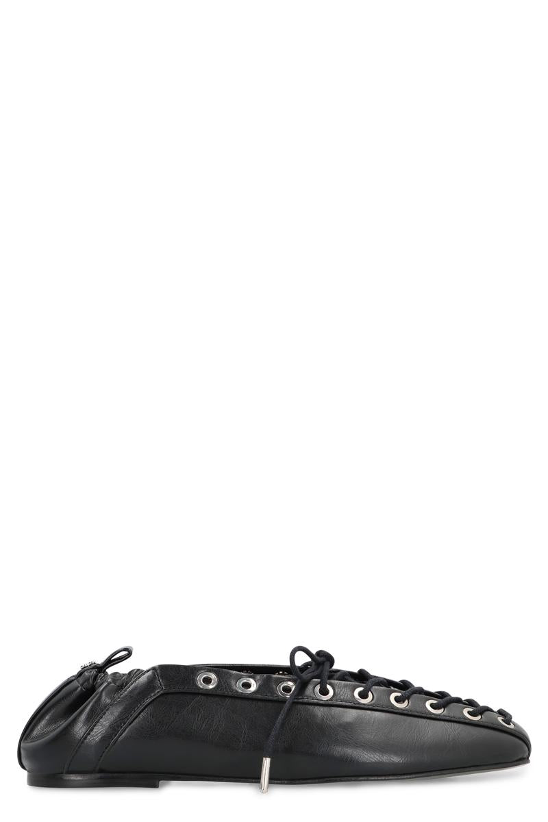 Ganni Faux Leather Ballet Flats