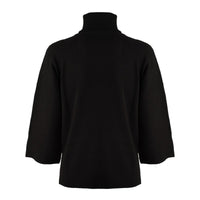 Anneclaire Black Virgin Wool Cashmere Blend Turtleneck Sweater