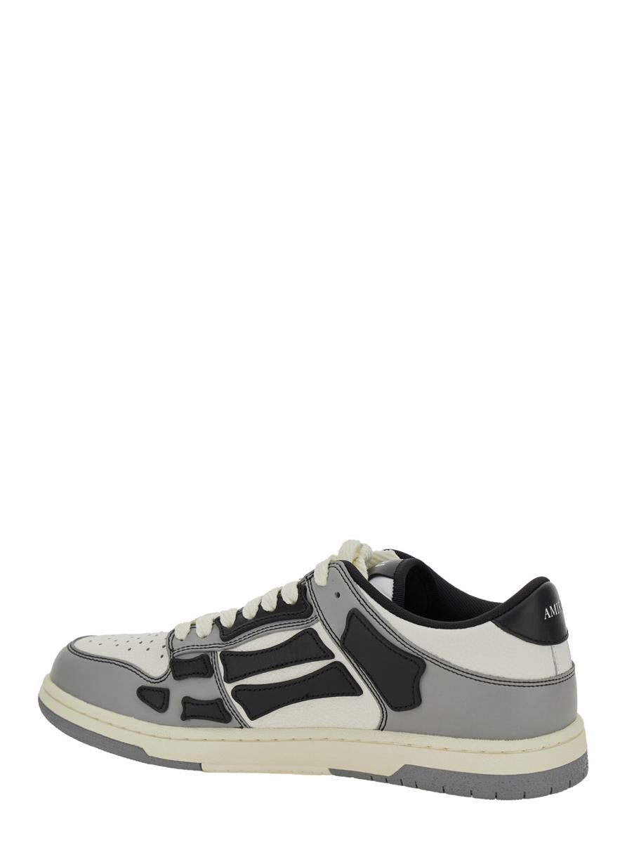 'Skel Top Low' Grey Sneakers With Logo Patch On Thetongue And Contrasting Details On The Side In Leather Man