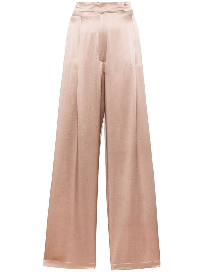 Max Mara Satin Wide-Leg Silk Trousers