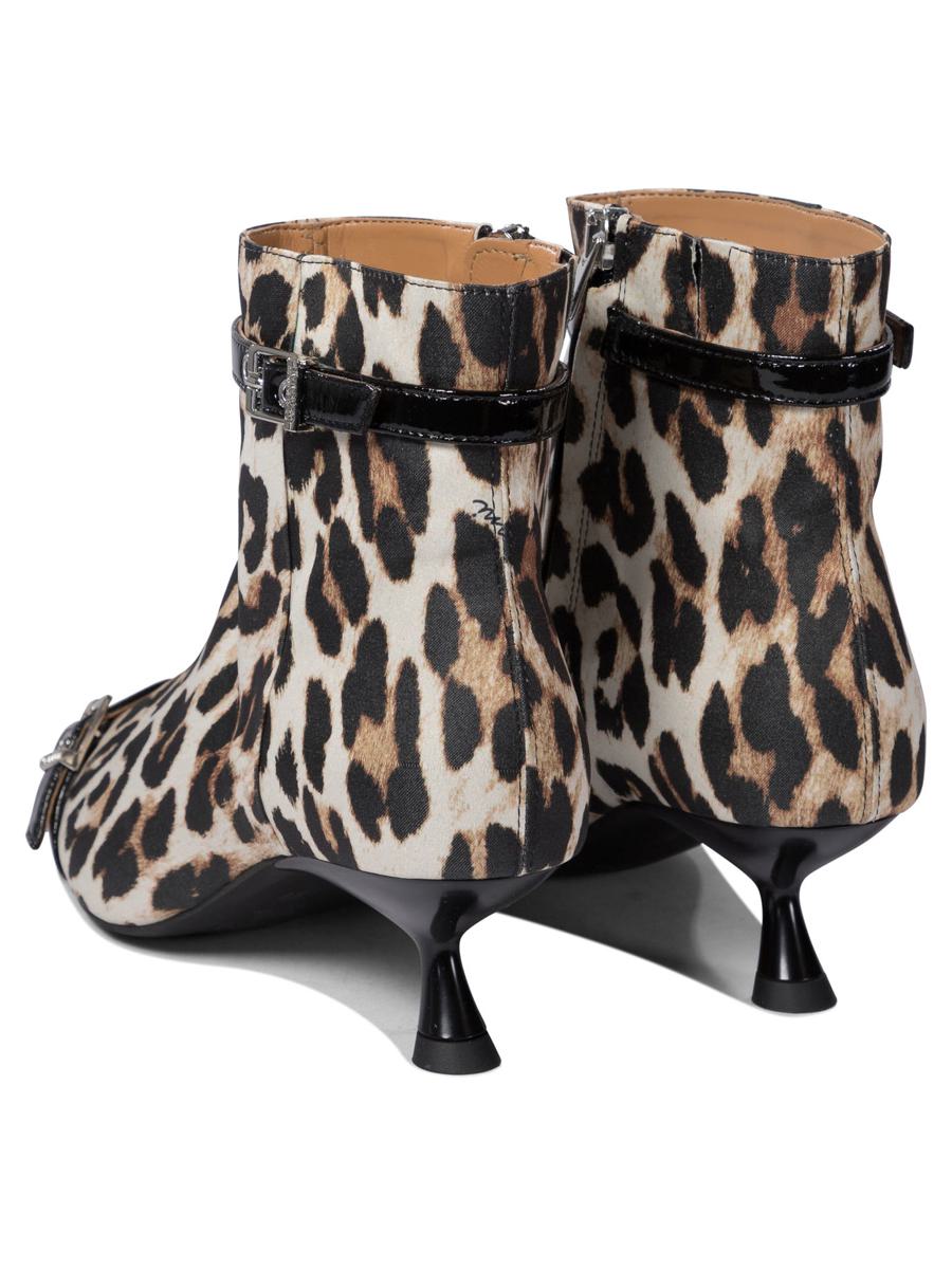 Ganni Leopard Ankle Boots