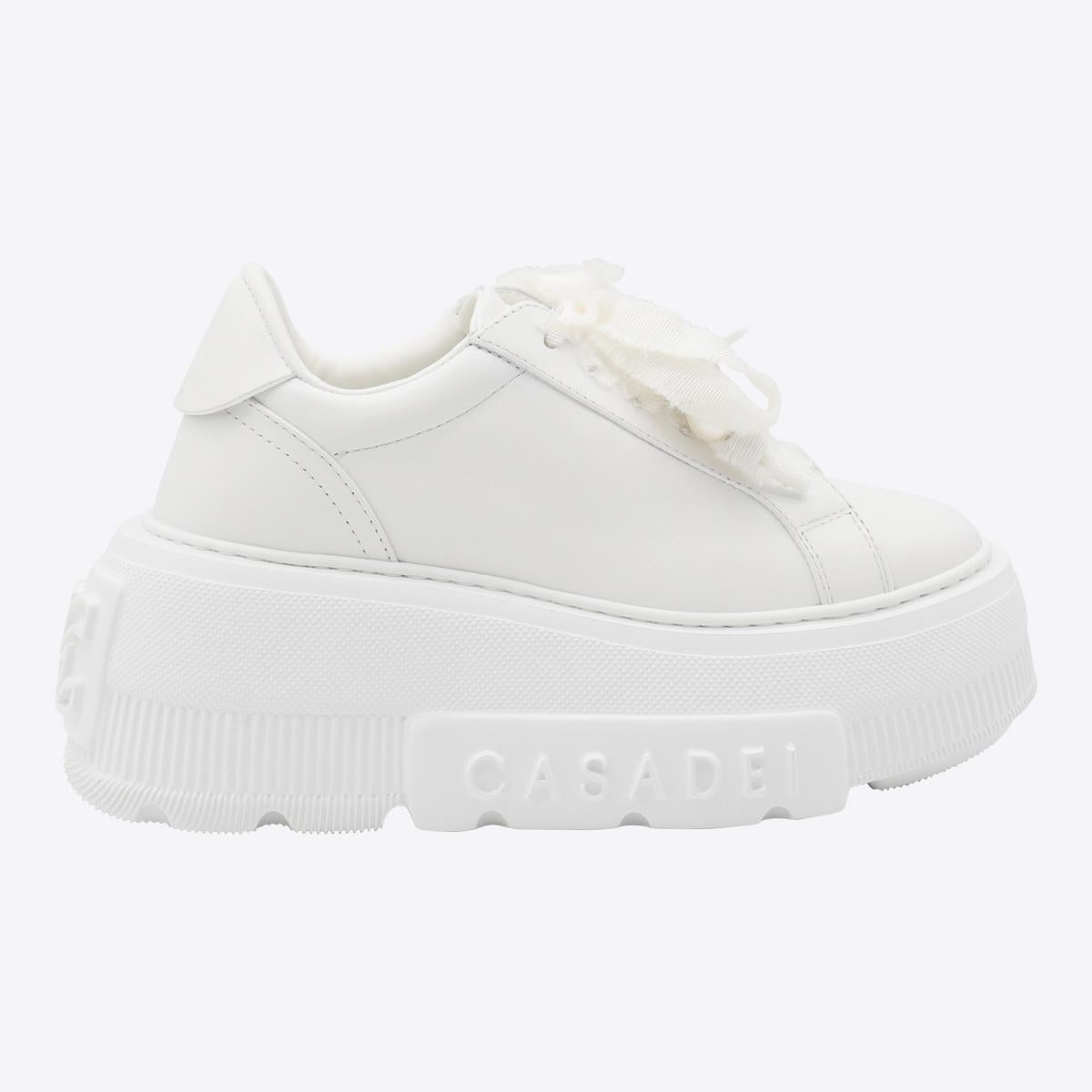 Casadei White Leather Nexus Sneakers