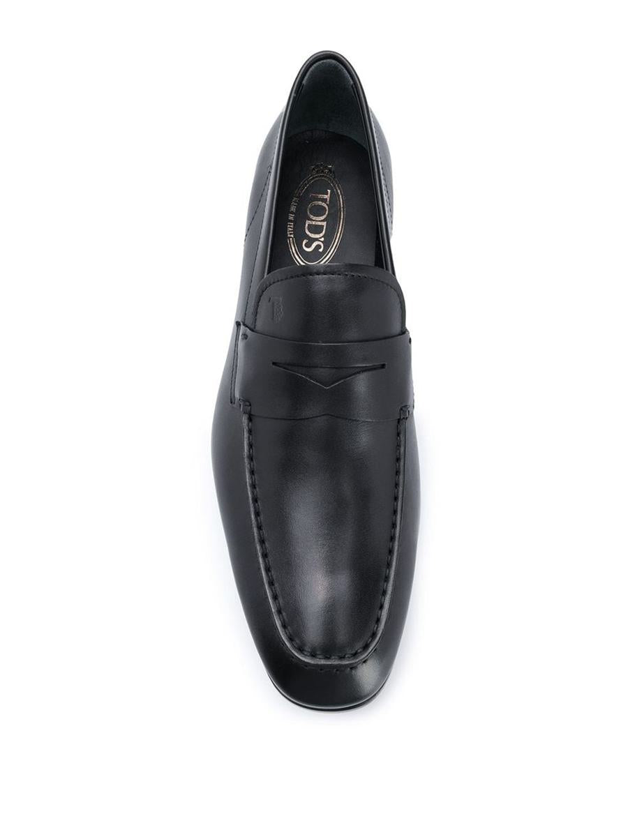 Tod'S Smooth Leather Penny Loafers With Embossed Rubber Pebbles Shoes