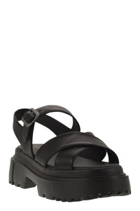 Hogan Leather Sandal With Midsole