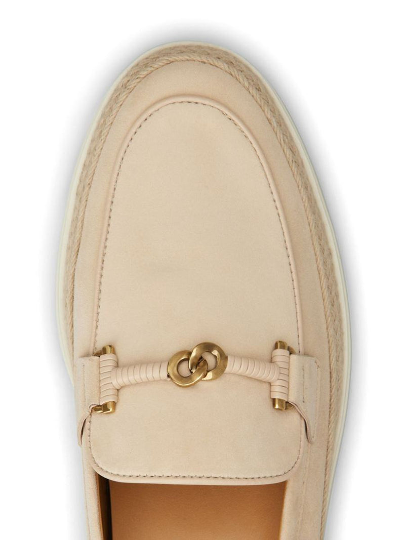 Tod'S Suede Slipper Loafers With Double T Ring Accessory Shoes