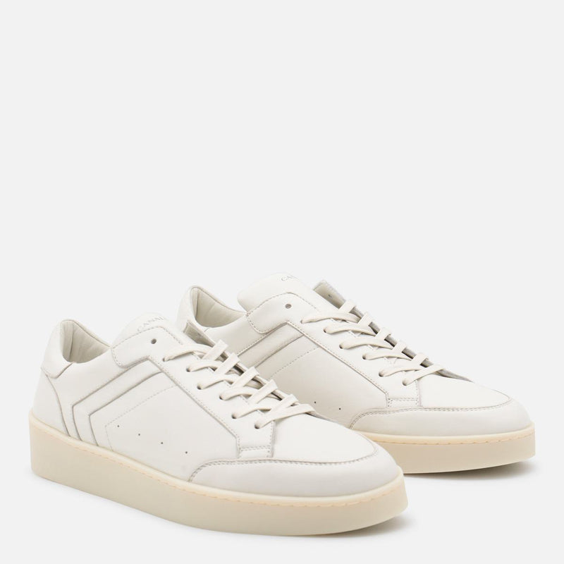 Canali White Leather Sneakers