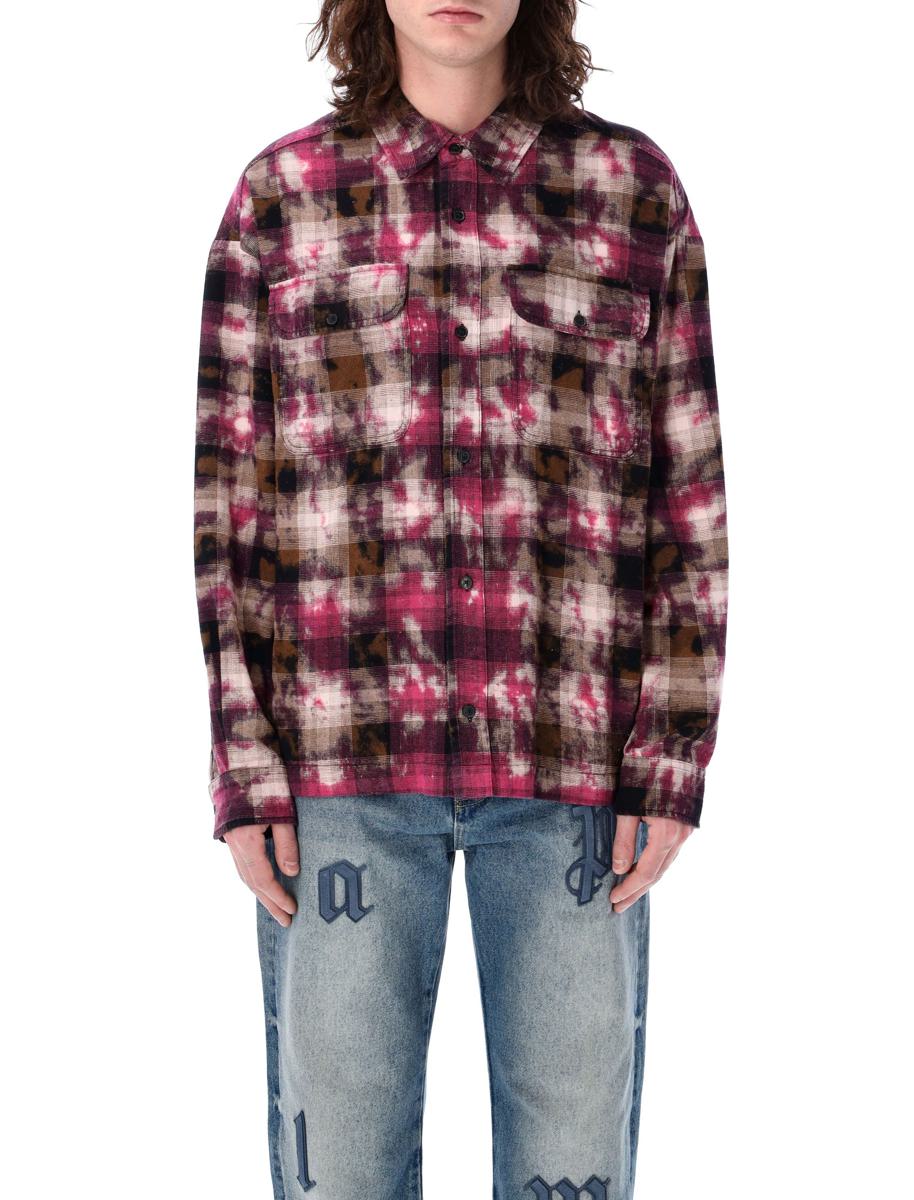 Palm Angels Curved Logo Check Shirt