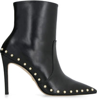 Stuart Weitzman Stuart Leather Pointy-Toe Ankle Boots