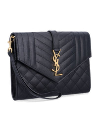Saint Laurent Envelope Flap Pouch In Mix Matelassé Grain De Poudre Leather