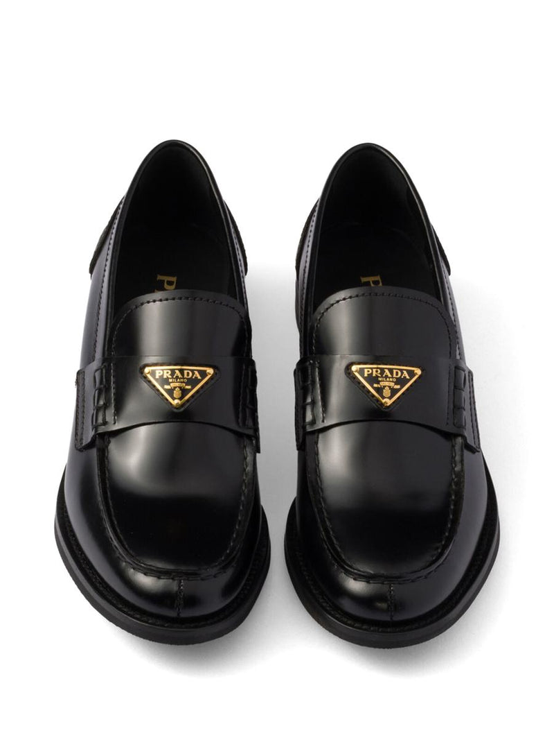 Prada Brushed Leather Loafers