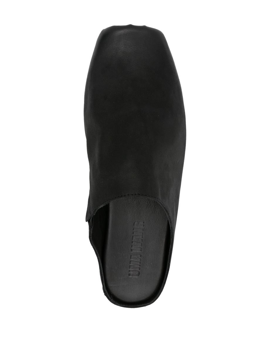 Uma Wang Leather Slippers With Square Toe