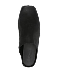 Uma Wang Leather Slippers With Square Toe