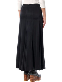 Chloé Black Silk Satin Maxi Skirt