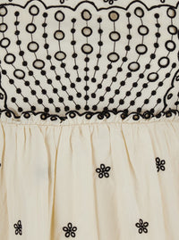 'Kingsley' White Dress With All-Over Embroidery In Cotton Woman