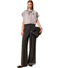 Twinset Anthracite Grey Wide Leg Pants