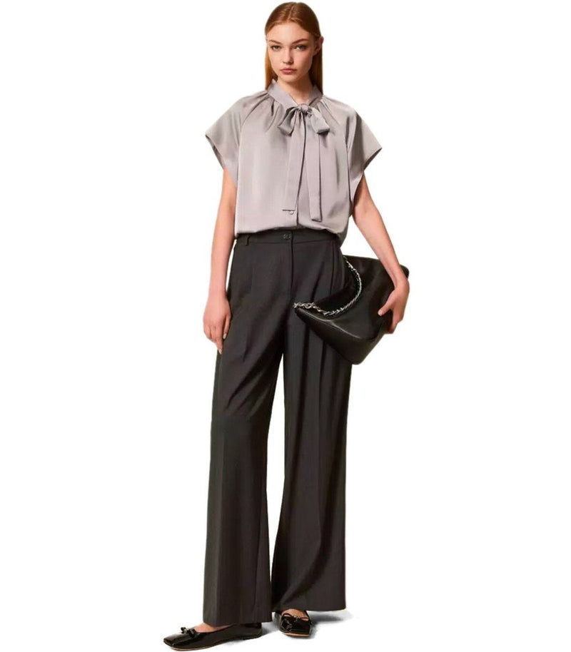 Twinset Anthracite Grey Wide Leg Pants