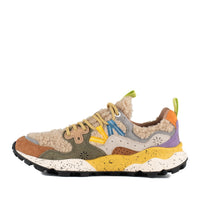 Flower Mountain Yamano 3 Natural And Dark Green Suede And Teddy Bear Sneakers