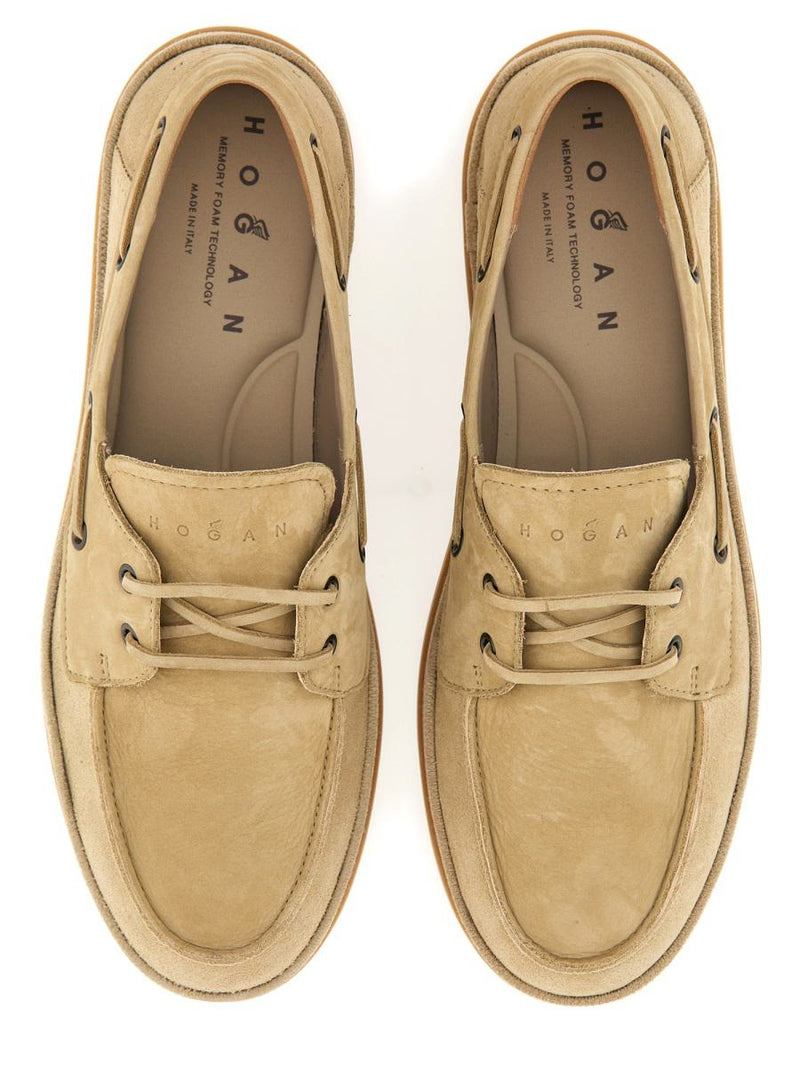 Hogan Leather Boat Moccasin