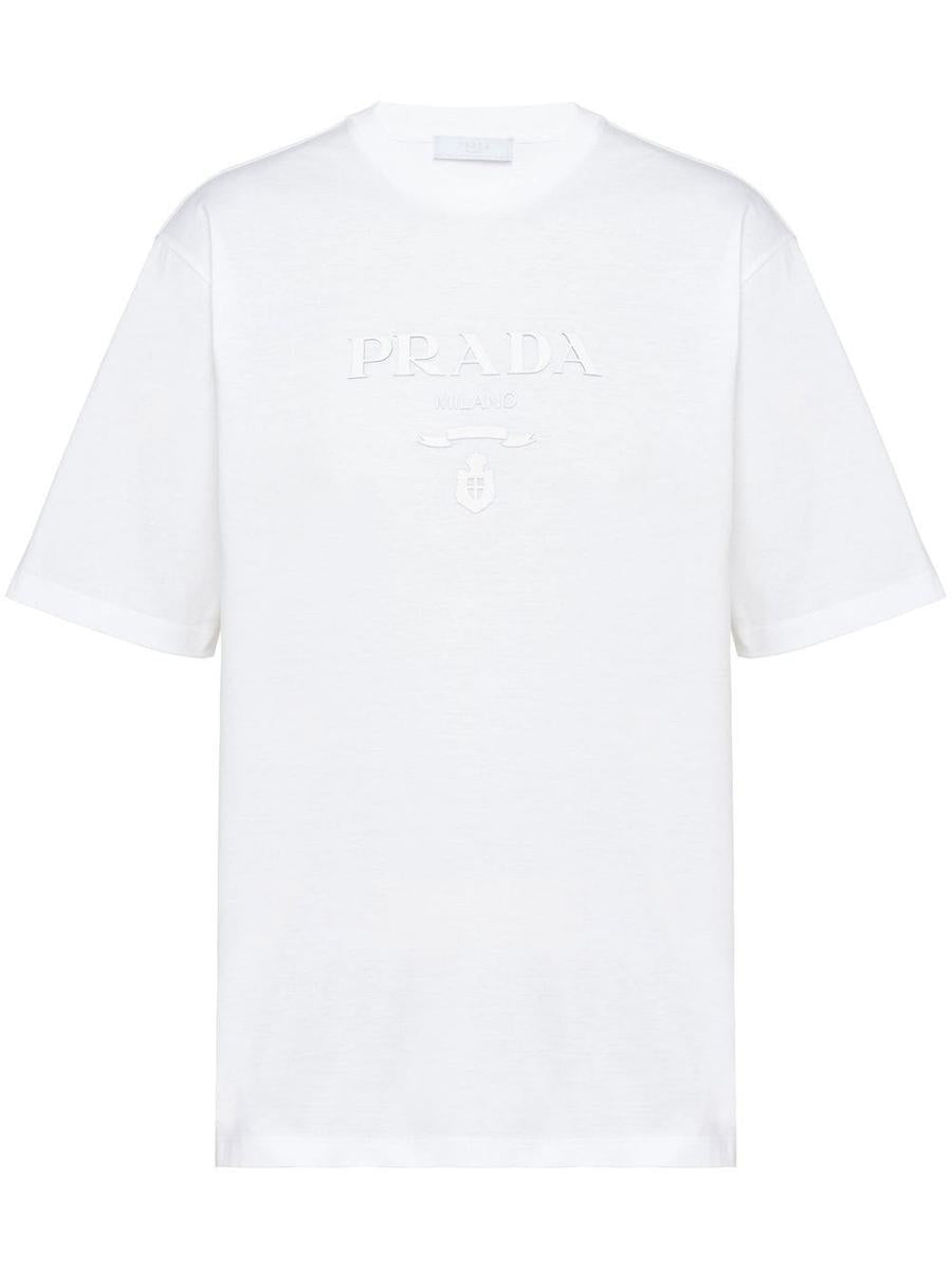 Prada Raised Logo Round-Neck T-Shirt