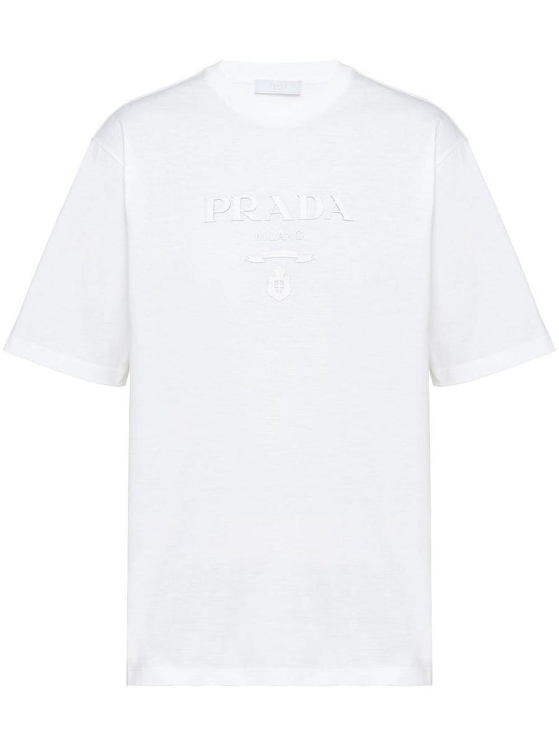 Prada Raised Logo Round-Neck T-Shirt