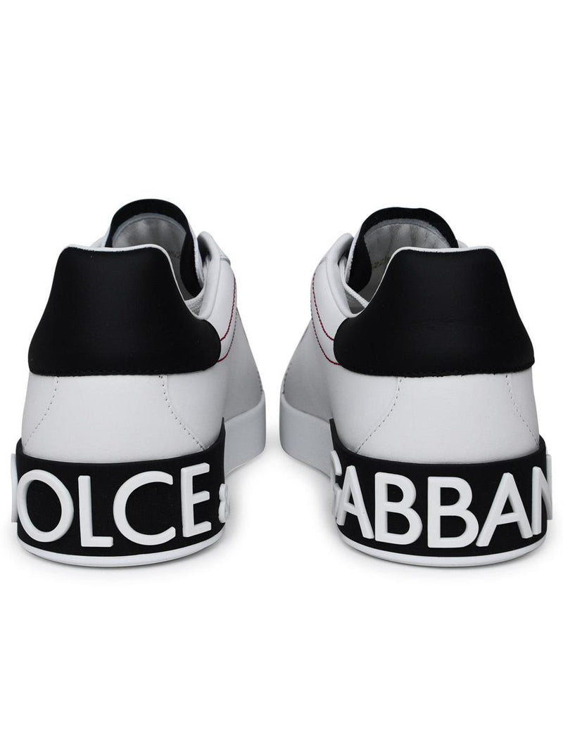 Dolce & Gabbana Portofino White Leather Sneakers
