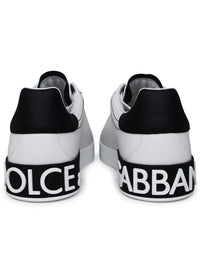 Dolce & Gabbana Portofino White Leather Sneakers
