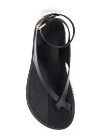 'Millar' Black Sandals With Criss-Crossed Straps And Buckle Closure In Leather Woman