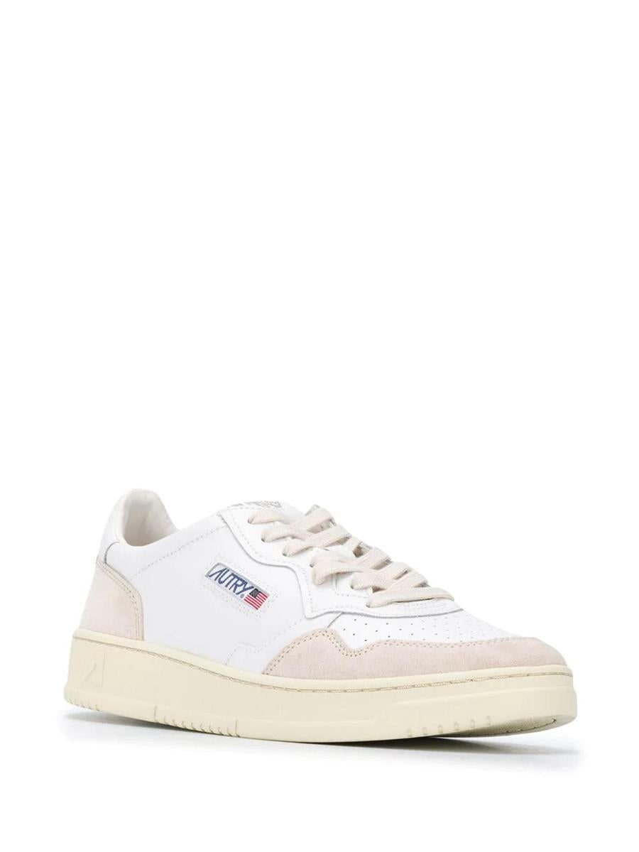 Autry Medalist Low Man  Leat/Suede White
