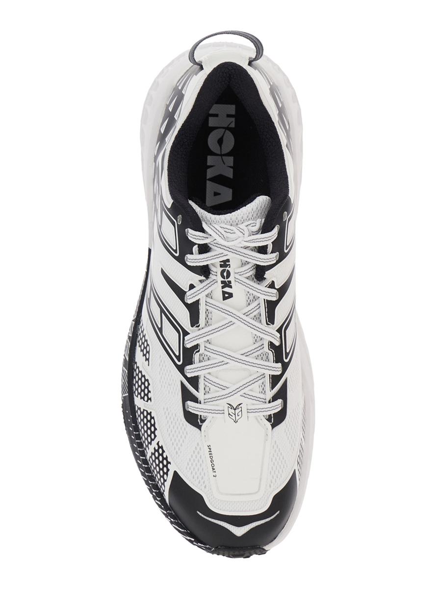 'Speedgoat' Black And White Low Top Sneakers With Geometric Motif In Tech Fabric Unisex