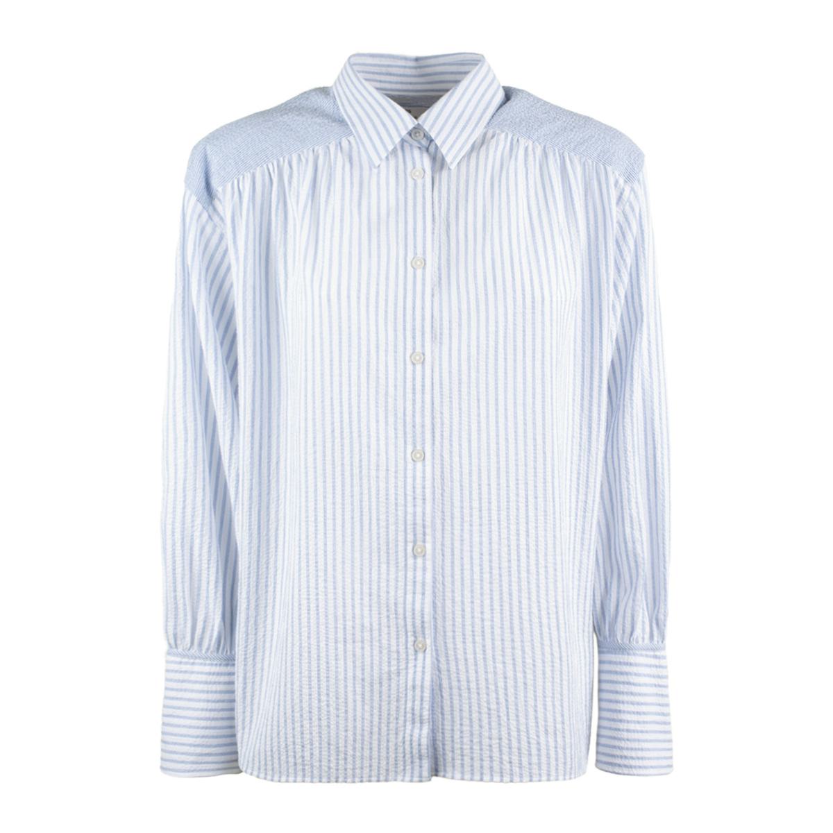 Paul Smith Cotton Blend Pinstripe Seersucker Blouse