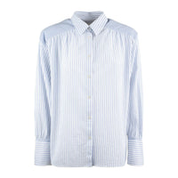 Paul Smith Cotton Blend Pinstripe Seersucker Blouse