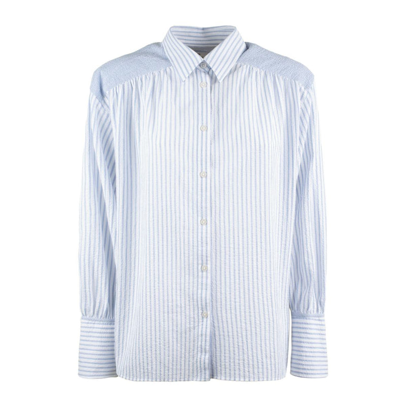 Paul Smith Cotton Blend Pinstripe Seersucker Blouse