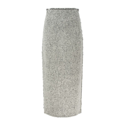 Alberta Ferretti Herringbone Pencil Skirt