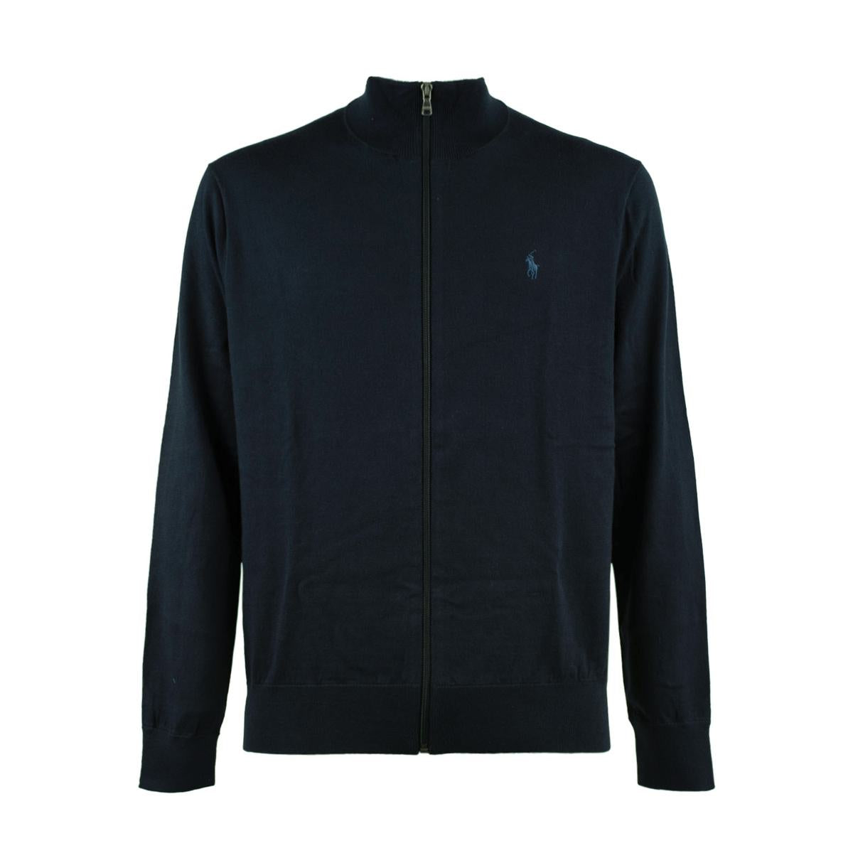 Ralph Lauren Cotton Sweater With Zipper Hunter Navy