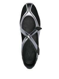 The Attico Black Leather 'Floor 01' Flats