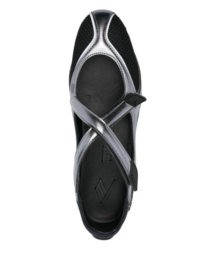The Attico Black Leather 'Floor 01' Flats