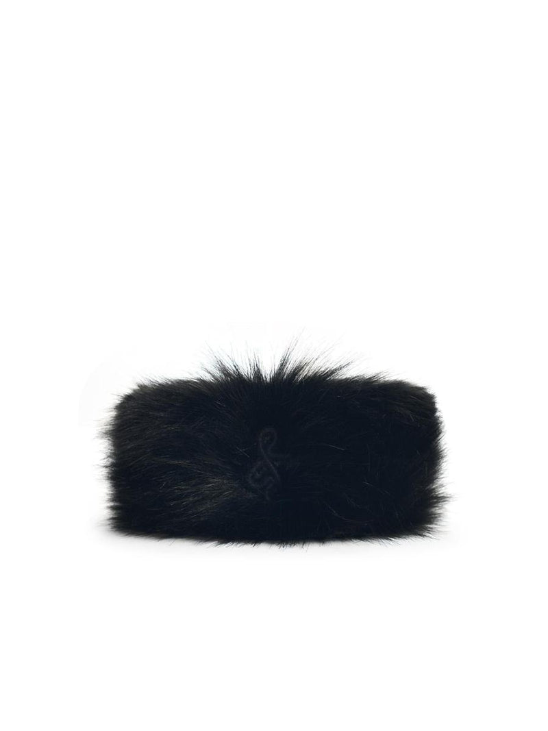 Ruslan Baginskiy 'Pillbox' Black Faux Fur Hat