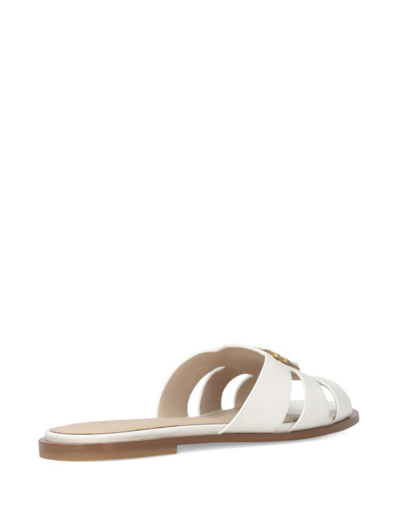 Pinko Elegant White Leather 'Milly' Slides